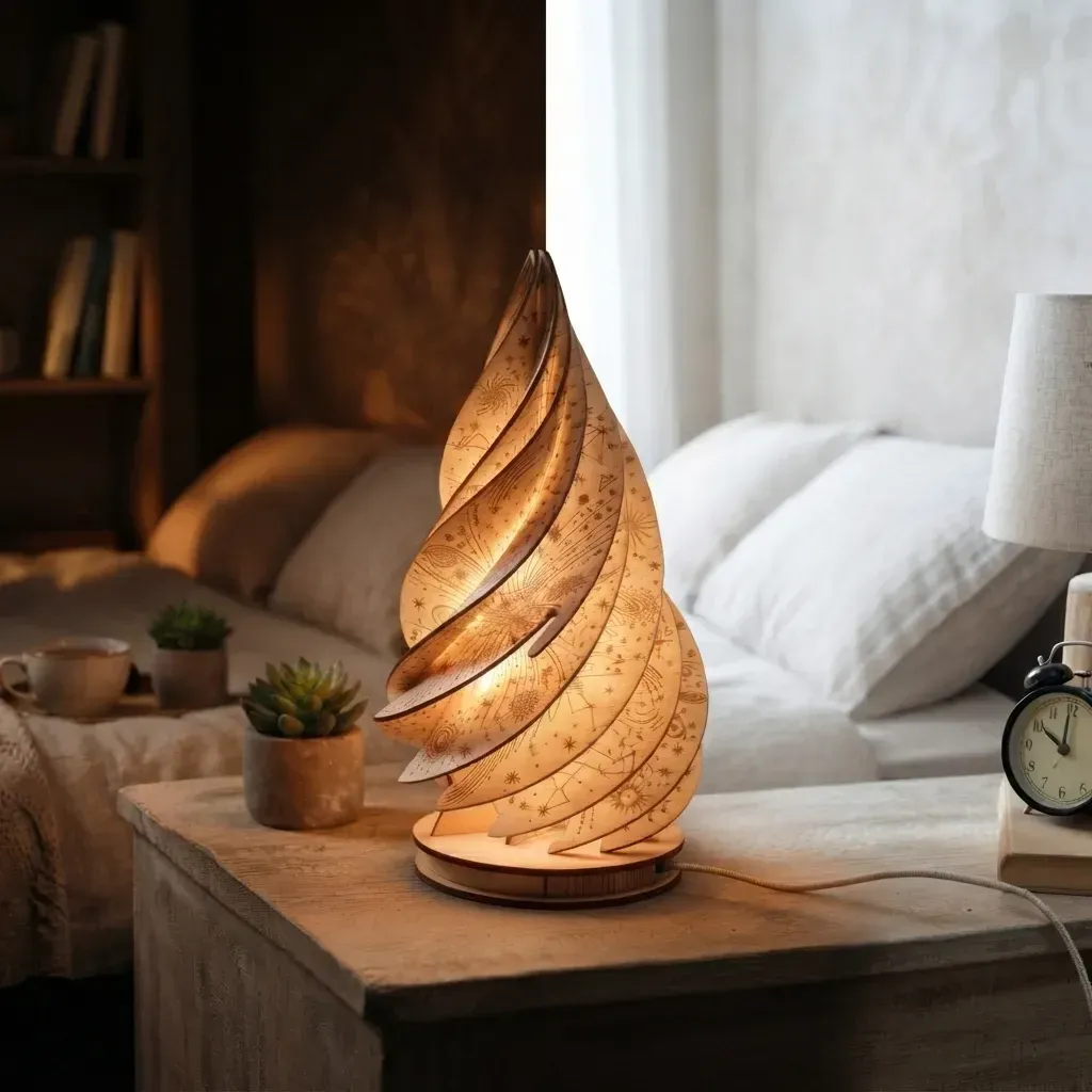 Wooden Night Light Supernova Home Decor