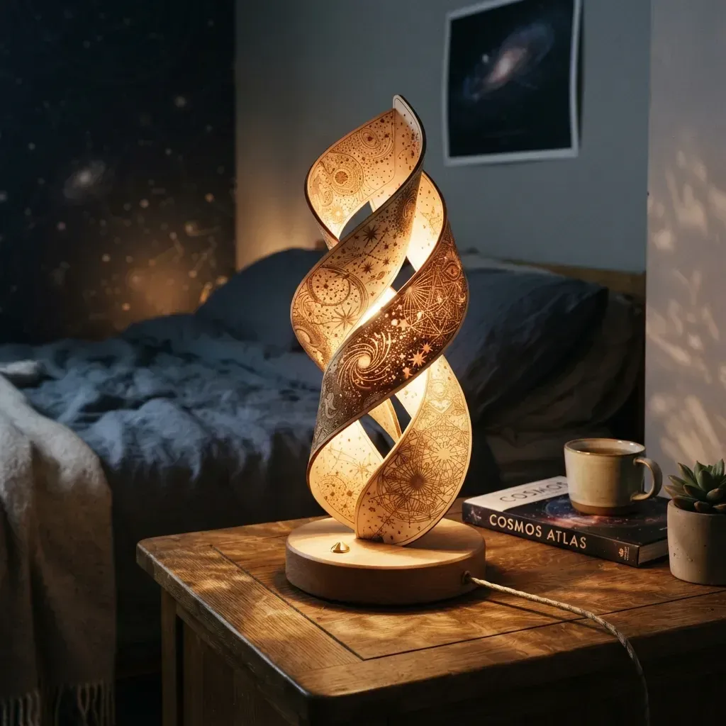 Wooden Night Light Quasar Home Decor