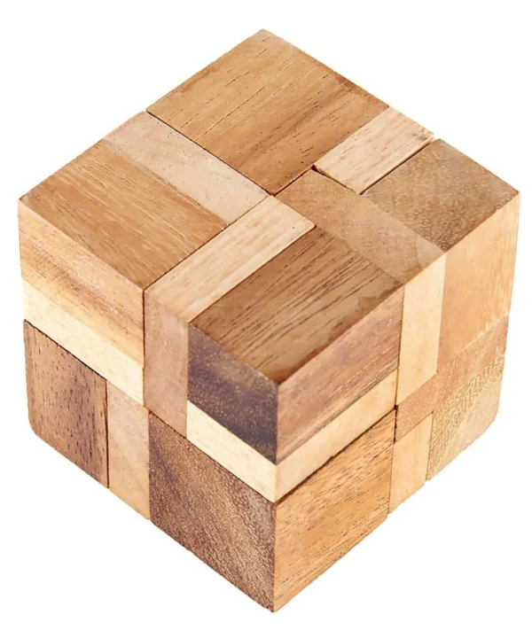 Mysterium Wooden Cube Brain Puzzle Tabletop Decor