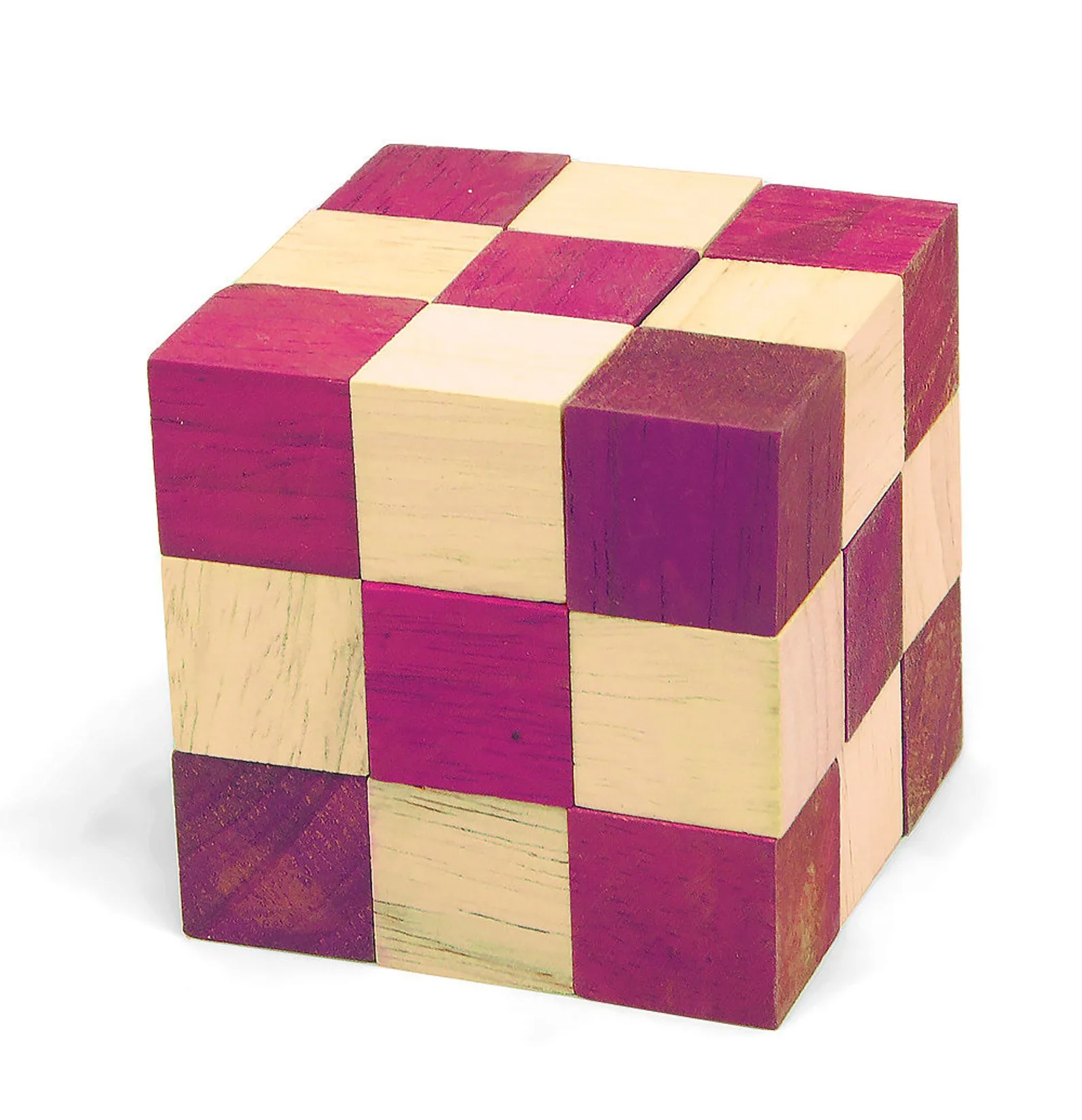 Red Snake Wooden Cube Challenge Puzzle For Home Office