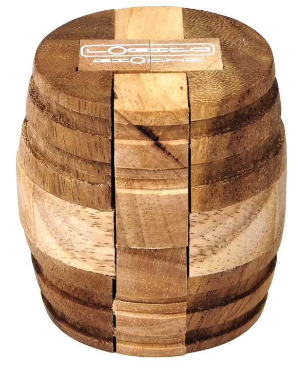 Barrel Shaped Wooden Brain Puzzle Table Decor