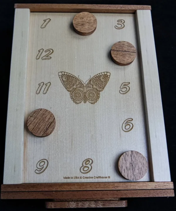 Butterfly Design Wooden Combination Puzzle Keepsake Box