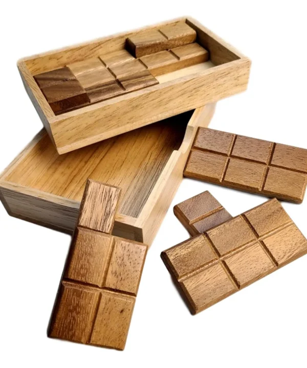 Wood Chocolate Box Packing Puzzle Brain Teaser Storage Case